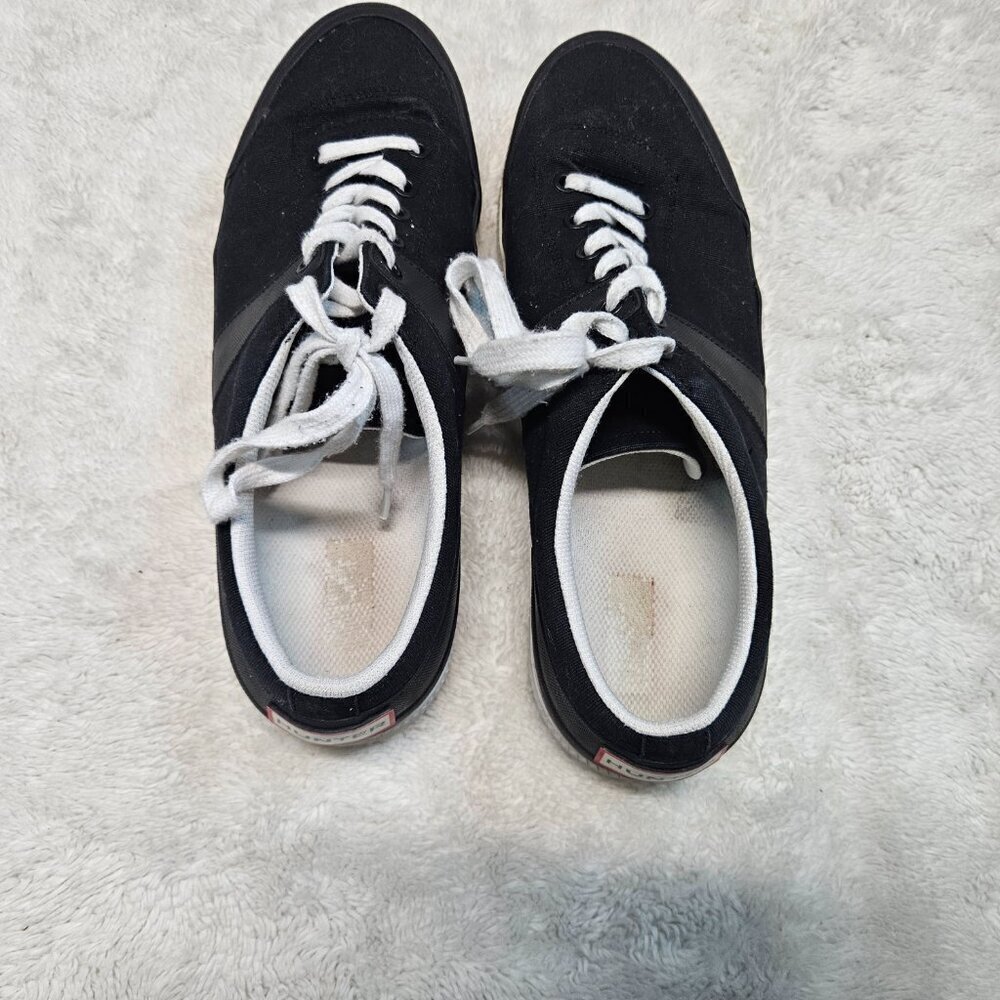 Hunter Black Canvas White Low Top Sneakers Men 12 Casual Classic Everyday Basic - Picture 5 of 8